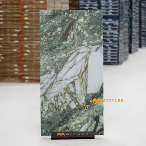 undefined-Vitrified Green Marble Look Floor and Wall Tile Code38910 (600x1200mm, Matt)