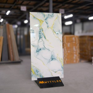 undefined-Vitrified Blue Floor and Wall Tile Code33371 (600x1200mm, Hi-Glossy)