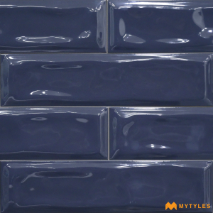 undefined-Ceramic Blue Subway Wall Tile Code12079 (75x300mm, Glossy)