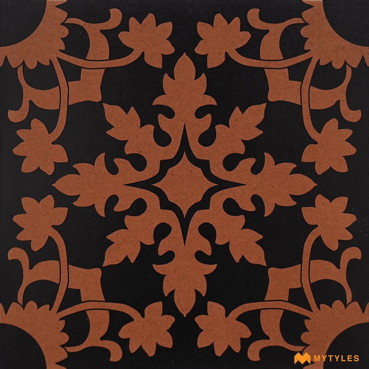 Buy 300x300 mm Vitrified Black Moroccan Floor And Wall Tile