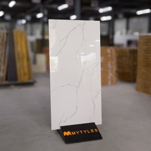 undefined-Vitrified White Floor and Wall Tile Code23086 (600x1200mm, Glossy)