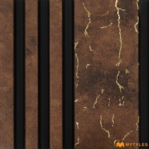 undefined-Brown Louver Wall Panels Code34694 (125x2400mm, Matt)