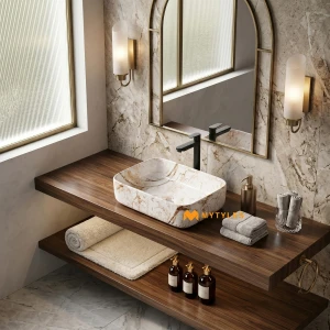 undefined-Ceramic White Table Top Wash Basin Code31886 (325x450x140mm, Glossy)