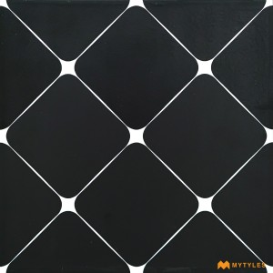 undefined-Ceramic Black Moroccan Floor and Wall Tile Code31325 (300x300mm, Matt)