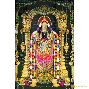 undefined-Lord Venkateshwara Golden Poster Wall Tile Code32267 (4x6 Feet, Glossy, 3Pcs)