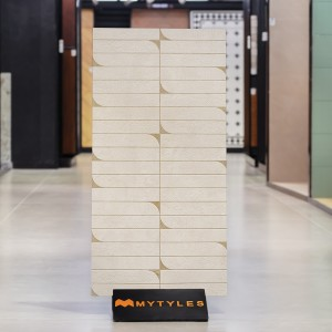 undefined-Vitrified Cream Geometric Floor and Wall Tile Code36953 (600x1200mm, Matt)