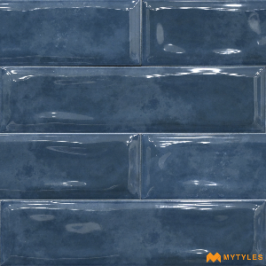 undefined-Ceramic Blue Subway Wall Tile Code27073 (75x300mm, Glossy)