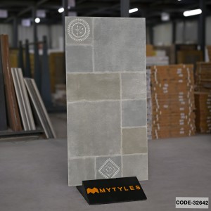 undefined-Vitrified Gray Floor and Wall Tile Code32642 (600x1200mm, Matt)