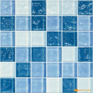 undefined-Ceramic Blue Mosaic Wall Tile Code31434 (300x300mm, Glossy)