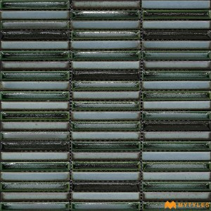 undefined-Imported Green Kitkat Mosaic Wall Tile Code30488 (284x295mm, Glossy)