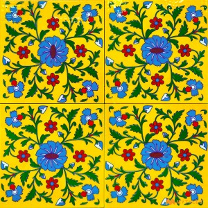 undefined-Decorative Yellow Tile Code30339 (150x150mm, Glossy, 4Pc in Box)