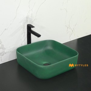 undefined-Quartz GreenTable Top Wash Basin Code36129 (380x380x125mm, Matt)