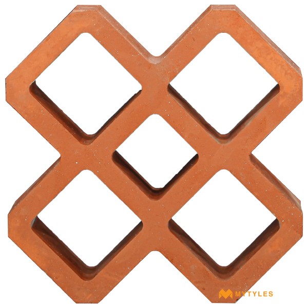 Terracotta Clay Jali-Terracotta 5 DMD Jali Code33313 (200x200mm, Matt)