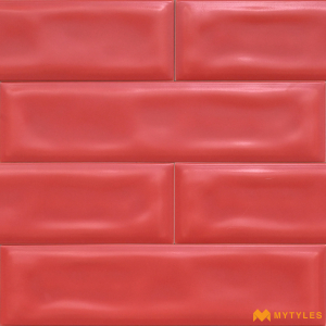 undefined-Ceramic Red Subway Wall Tile Code12089 (75x300mm, Matt)