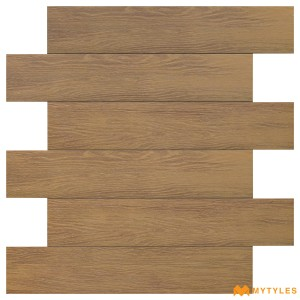 undefined-Vitrified Brown Wooden Floor and Wall Tile Code35964 (200x1200mm, Matt)