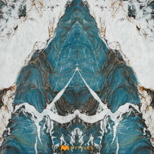 undefined-Vitrified Blue Bookmatch Floor and Wall Tile Code38720AB (4x8 Feet, Glossy)