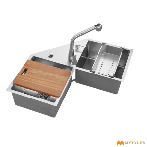 undefined-Futura Kitchen Sink - Intelligent Sink Series FS 3333 IS Code14103 (33x34x9 Inch, Double Bowl)