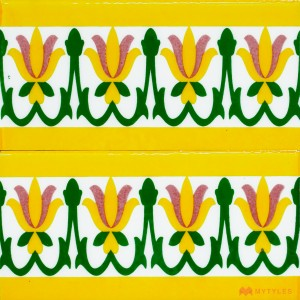 undefined-Decorative Yellow Floor and Wall Tile Code30849(75x150mm, Glossy, 8Pcs)