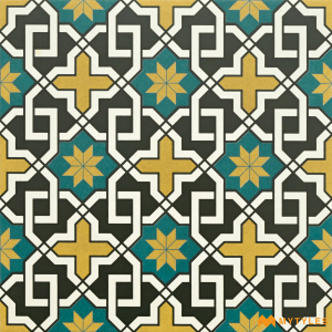 undefined- Yellow with Blue Moroccan Wall Tile Code26661 (300x300mm, Matt)