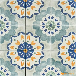 undefined-Imported Blue Subway Floor and Wall Tile Code32698 (150x150mm, Matt)