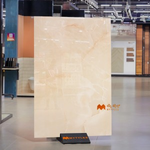 undefined-Vitrified Cream Slab Floor and Wall Tile Code37180 (1200x1800mm, Glossy)