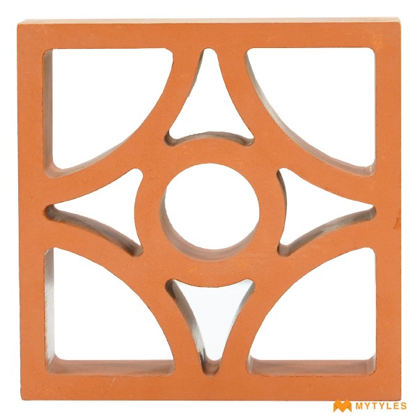 Terracotta Clay Jali-Terracotta Diamond Jali Code31630 (200x200mm, Matt)