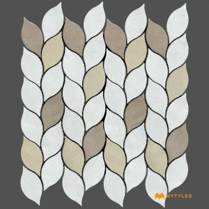 undefined-Imported Cream Mosaic Wall Tile Code32760 (300x300mm, Metallic)