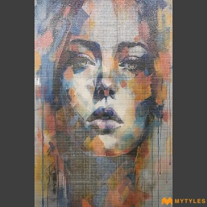 undefined-Vivid Expressions Artistic Digital Wall Tile Code33721(5x8 Feet, Matt)-Pixel-914