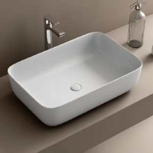undefined-Ceramic White Wash Basin Code31339 (400x600mm, Glossy, Napoli)