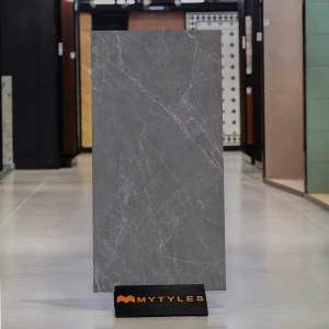 undefined-Vitrified Black Floor and Wall Tile Code37014 (600x1200mm, Matt)