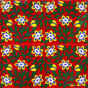 undefined-Decorative Red Tile Code30347 (150x150mm, Glossy, 4Pc in Box)