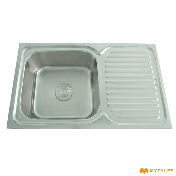 Steel Sink-Futura Kitchen Sink - Dura Single Bowl With Drain Code14168 (32x19x8 Inch)