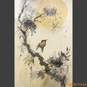 undefined-Ceramic Nature Bird Art Wall Tile Code33714 (5x8 Feet, Matt)-Pixel-903