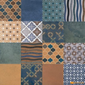 undefined-Vitrified Multi Color Moroccan Floor and Wall Tile Code33666 (600x600mm, Matt)