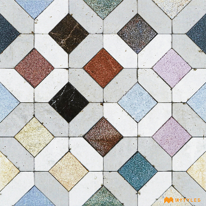 undefined-Ceramic Multi Color Moroccan Floor and Wall Tile Code28052 (300x300mm, Matt)