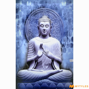 undefined-Poster Wall Tile Buddha design Code23517 (4x6 Feet, Matt, 3Pcs)-KC-2344