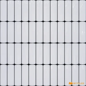 undefined-Ceramic White Geometric Wall Tile Code38238 (300x600mm, Glossy)