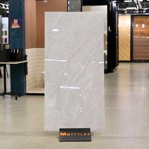 undefined-Vitrified Off-White Slab Floor and Wall Tile Code37562 (800x1600mm, Glossy)
