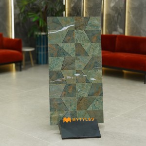 undefined-Vitrified Green Floor and Wall Tile Code29457 (600x1200mm, Glossy)