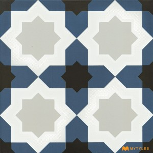 undefined-Vitrified Blue Moroccan Floor And Wall Tile Code26896 (300x300mm, Matt)