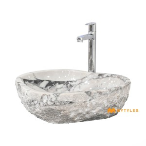 undefined-Marble White Wash Basin Code35754 (460x380x130mm, Glossy)