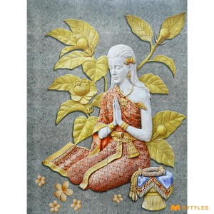 undefined-Poster Wall Tile Welcome Lady design Code5730 (3x4Feet, Matt, 8Pcs)- KC-805 