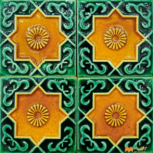 undefined-Decorative Green Wall Tile Code32944 (75x75mm, Glossy, 16Pc in Box)