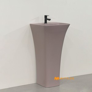 undefined-Ceramic Brown Pedestal Wash Basin Code36204 (375x400x820mm, Matt)