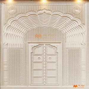 undefined-3D Mint Mandir Arch Mural Code37873 (2400x2400mm, Stone)-MYTMU060