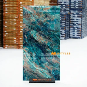 undefined-Labradorite Blue Glossy Vitrified Marble Tile Code40157 600x1200mm 2Pc Pack