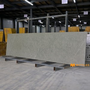 undefined-Vitrified Grey Slab Floor and Wall Tile Code22045 (790x3000mm, Matt)