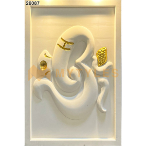 undefined-Natural Stone Ganesha Art Mural Code26087 (2x3Feet, Mint Stone)-MYTMU025 