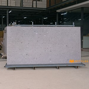 undefined-Full Body Vitrified Gray Terrazzo Floor Tile Code35393 (1200x2400mm, Matt)