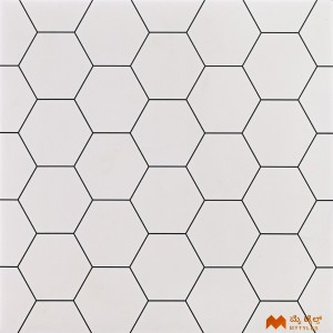 undefined-Vitrified White Geometric Floor and Wall Tile Code36649 (400x400mm, Matt)